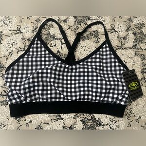 Athletic Works Black and White Checkered Bralette